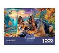 Rompecabezas de 1000 Piezas de Perro Salchicha en un Pueblo Colorido, Perro descansando Entre Flores para Juegos educativos para Adultos, Hermoso desafío de decoración, Alta dificultad, 52 x 38 cm