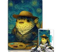 Rompecabezas de 1000 Piezas de pez Globo Estilo Night Sky para Adultos y Adolescentes Ejercita el Cerebro Juguetes adictivos para Cultivar la Paciencia Juego de desafío único 75x50cm