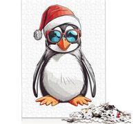 Rompecabezas de 1000 Piezas de pingüino navideño para Rompecabezas de cartón, Juguetes educativos, Regalos navideños, 1000 Piezas (75 x 50 cm)