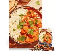 Rompecabezas de 1000 Piezas de Pollo Tikka Masala con arroz para Adultos Ejercicio cognitivo Escapada Relajante Sin Bordes ásperos Regalo Ideal (38x26cm)