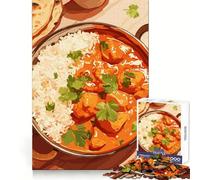 Rompecabezas de 1000 Piezas de Pollo Tikka Masala con arroz para Adultos Juego estratégico para el Ocio y el Entretenimiento Ajuste preciso Regalo Ideal (38x52cm)