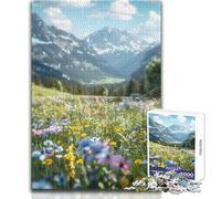 Rompecabezas de 1000 Piezas de Prado de Flores Silvestres Alpinas, Juguete Intelectual, Juego Educativo de Aprendizaje, Regalo de Amigo Secreto, tamaño 50x75cm