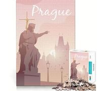 Rompecabezas de 1000 Piezas de Praga,Juego de Corte sin Costuras,Actividad Mental Inteligente,Juego Tranquilo,Divertido,Regalo de cumpleaños,pasatiempo (38x26cm)