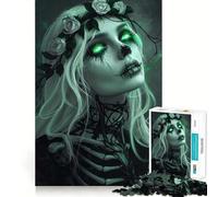 Rompecabezas de 1000 Piezas de Princesas Zombis Verde neón para Adolescentes Juguete Inteligente para el hogar Corte preciso Regalo Ideal para Festivales (38x52cm)