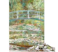 Rompecabezas de 1000 Piezas de Puente sobre un Estanque, Rompecabezas Creativo Rectangular para familias Grandes, Juego de Ilustraciones para Adultos, 1000 Piezas (38 x 26 cm)