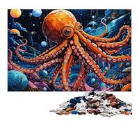 Rompecabezas de 1000 Piezas de Pulpo galáctico para Adultos, Ideal para Parejas, Navidad, Año Nuevo y San Valentín, 26x38cm/10,23x14,96 Pulgadas.