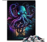 Rompecabezas de 1000 Piezas de Pulpo para Adultos, de Madera, Ideal como decoración o Regalo de cumpleaños 50x75cm para cumpleaños, Fiestas y Ocasiones Especiales
