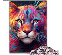 Rompecabezas de 1000 Piezas de Puma Colorido. Manualidad Divertida para Toda la Familia, Ideal para cumpleaños y festividades (tamaño 26x38cm).