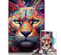 Rompecabezas de 1000 Piezas de Puma Colorido, Rompecabezas de 1000 Piezas para Adolescentes, Regalos para Amigos y Familiares para Mayores de 14 años, 75x50cm