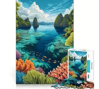 Rompecabezas de 1000 Piezas de Raja Ampat,con Bordes definidos,decoración Creativa,Juguete para desarrollar la Habilidad,fácil de Usar,Divertido (38x26cm)