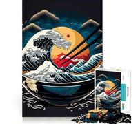 Rompecabezas de 1000 Piezas de Ramen Japan Neon Food para Adolescentes, Juguete de lógica Mental, Tranquilo, Firme, de Corte Santa Wish (38x26cm)