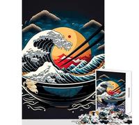 Rompecabezas de 1000 Piezas de Ramen japonés Comida neón Juguetes antiestrés Gran Regalo para Juegos educativos colección de Artistas Bellas Artes tamaño 38x26cm