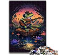 Rompecabezas de 1000 Piezas de Rana Tocando el Banjo, Juego Educativo Familiar, Toda la Familia a Partir de 14 años, 50x75cm