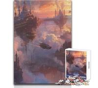 Rompecabezas de 1000 Piezas de Rascacielos Steampunk para Adolescentes Juego Educativo de concentración Mental Idea conmovedora Tamaño 38x52cm