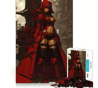 Rompecabezas de 1000 Piezas de Red Hood Anime Girl Steampunk Anime Girl Gaming para Adultos Regalos, desafío Mental, Juguete fácil, Ocio, Corte preciso, (38x52cm)
