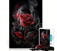 Rompecabezas de 1000 Piezas de Red Rose Art para Adultos Ayuda a desarrollar la Memoria y estimula el Ocio Diseño para armar Colección de Arte Pieza (38x26cm)