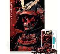 Rompecabezas de 1000 Piezas de Red Skull Samurai para Adolescentes, Juguete Intelectual para Relajarse mentalmente, Corte de Calidad, Regalo navideño (50x75cm)