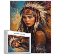 Rompecabezas de 1000 piezas de retrato de mujer india de cuerpo completo para adultos, estilo pintura al óleo, rompecabezas colorido para decoración del hogar, regalos, rompecabezas familiar, perfecto