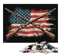 Rompecabezas de 1000 Piezas de Rifles de Estrellas y Rayas para Adultos y Adolescentes, Rompecabezas de Madera, Juego Educativo, Juguete de desafío, Regalo de cumpleaños, 1000 Piezas (75 x 50 cm)