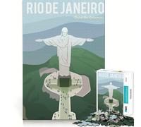 Rompecabezas de 1000 Piezas de Río de Janeiro,Juego de Corte sin Costuras,Actividad Mental Inteligente,Juego Tranquilo,Divertido,Regalo de cumpleaños,pasatiempo (38x26cm)