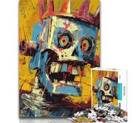 Rompecabezas de 1000 Piezas de Robot al Estilo de Basquiat Rompecabezas para Adultos de 1000 Piezas Entrena tu Cerebro y Tus Manos Regalos para Amigos y Familiares 26x38cm
