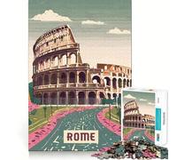 Rompecabezas de 1000 Piezas de Roma,Ajuste, Arte,Juego de Habilidad Mental,Tiempo de Descanso,Juego, (38x52cm)