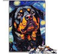 Rompecabezas de 1000 Piezas de Rottweiler Night Sky, Rompecabezas difíciles para Adultos, tamaño 26x38cm, para decoración del hogar, Entrenamiento Mental y Regalos navideños.