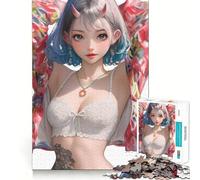 Rompecabezas de 1000 Piezas de Samurai Oni Girl para Adolescentes Mejora la Memoria Ideal para Relajarse Bordes precisos Regalo Elegante (38x26cm)