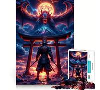 Rompecabezas de 1000 Piezas de Samurai y Dragón Demonio para Adolescentes Juego Inteligente para Jugar en Grupo Imagen para armar y Decorar la Pared (38x26cm)