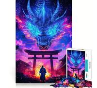 Rompecabezas de 1000 Piezas de Samurai y Dragón para Adolescentes Juguete para Pensar y Relajarse Regalo Ideal para Festivales (38x26cm)