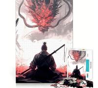 Rompecabezas de 1000 Piezas de Samurai y Dragón para Adultos y Adolescentes Recuerda armarlo Lentamente Disfruta de un Corte preciso Arte Coleccionable (38x52cm)