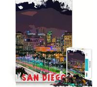 Rompecabezas de 1000 Piezas de San Diego para Adolescentes, Juguete de lógica Fuerte, Escape Tranquilo, Borde Transparente, Regalo de cumpleaños (50x75cm)