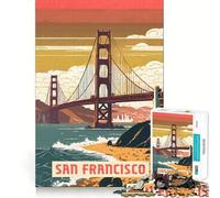 Rompecabezas de 1000 Piezas de San Francisco,Ajuste, Arte,Habilidad Creativa,Juguete,Tiempo de Descanso,Juego,decoración navideña (38x52cm)