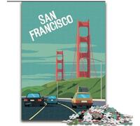 Rompecabezas de 1000 Piezas de San Francisco, Ciudad de Viaje, Juguete Educativo Intelectual descompresor, Juego Educativo para cumpleaños y Navidad, 50x75cm