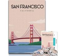 Rompecabezas de 1000 Piezas de San Francisco Travel Poste para Adolescentes, Regalo Educativo, Juguete de desafío, decoración única para el hogar y Regalos, 38x26cm