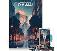 Rompecabezas de 1000 Piezas de San Jose City Vista para Adolescentes, Juguete de lógica Fuerte, Tiempo Sereno, Borde Transparente, Regalo Creativo (38x26cm)