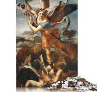 Rompecabezas de 1000 Piezas de San Miguel Vence a Satanás para Adultos - Rompecabezas de Actividades Familiares, Juegos educativos, difíciles y desafiantes (38 x 26 cm)