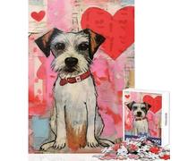 Rompecabezas de 1000 Piezas de San Valentín con Forma de Perro y corazón Ideal para Hacer tú Mismo Regalo de Amigo Secreto Juego Educativo con Piezas aleatorias Que encajan Perfectamente (50x75cm)