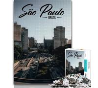 Rompecabezas de 1000 Piezas de Sao Paulo para Adolescentes, Ideal para ejercitar el Cerebro, Juguetes adictivos para Cultivar la Paciencia, Gran Regalo, 38x26cm