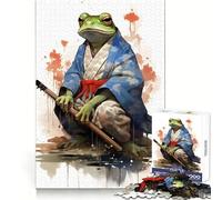 Rompecabezas de 1000 Piezas de Sapo Guerrero y Rana Samurái para Adultos Ideal para desarrollar la Memoria, la Tranquilidad y la diversión Bordes limpios (38x26cm)