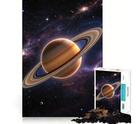 Rompecabezas de 1000 Piezas de Saturno en el Espacio para Adultos Ideal para Mejorar la Memoria Pasatiempo para el hogar Decoración de Pared con imágenes (38x52cm)