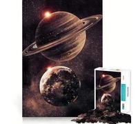 Rompecabezas de 1000 Piezas de Saturno y la Tierra en el Espacio para Adolescentes Mejora la Memoria, relaja la Mente y CREA un Regalo Original (38x52cm)