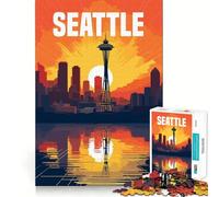 Rompecabezas de 1000 Piezas de Seattle, EE UU, para Adolescentes Ideal para estimular la Memoria, el Ocio en casa y armar imágenes Un Regalo Encantador (50x75cm)