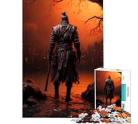 Rompecabezas de 1000 Piezas de Sekiro samurái japonés desafío de Inteligencia Juguetes adictivos Juegos relajantes decoración Perfecta Regalos de Amigo Invisible (tamaño 38x26cm)