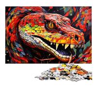 Rompecabezas de 1000 Piezas de Serpiente de Arte Colorido para Adultos,Rompecabezas de cartón,Entretenimiento Relajante, Navidad y decoración del hogar,26x38cm/10,23x14,96 Pulgadas