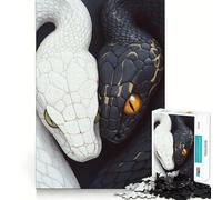 Rompecabezas de 1000 Piezas de Serpientes Yin Yang para Adultos Piensa,Entrena y Juega Cierre Seguro,sin Piezas Sueltas aliviar el estrés (38x26cm)