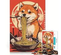 Rompecabezas de 1000 Piezas de Shiba Inu Ramen de Japón para Adultos Juguete Inteligente, Divertido y silencioso Corte preciso 38x52cm