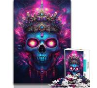 Rompecabezas de 1000 Piezas de Skeleton King para Adolescentes, Ideal para Pasar el Tiempo Libre en casa, con póster y Hoja de Trivia a Juego (50x75cm)