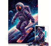 Rompecabezas de 1000 Piezas de Snowboard, Astronauta, para Adultos y Adolescentes Juguete de Habilidad, Relajante y Divertido Regalo Ideal para Festivales (50x75cm)