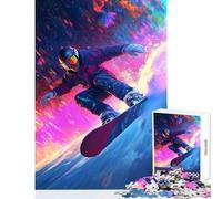 Rompecabezas de 1000 Piezas de Snowboarder con Brillo neón Juguetes de Bricolaje Regalos para Mujeres y Hombres Juego Educativo Mejora el Amor Entre Parejas tamaño 50x75cm